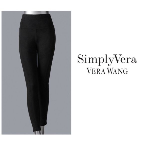 Simply Vera Vera Wang Pants - SOLD Simply Vera Wang Womens Black Faux Suede Leggings Sz M NWT